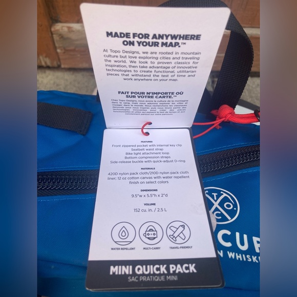 TOPO Designs Mini Quick Pack Limited Edition Colab w/ Tin Cup Whiskey - NWT - Picture 7 of 7